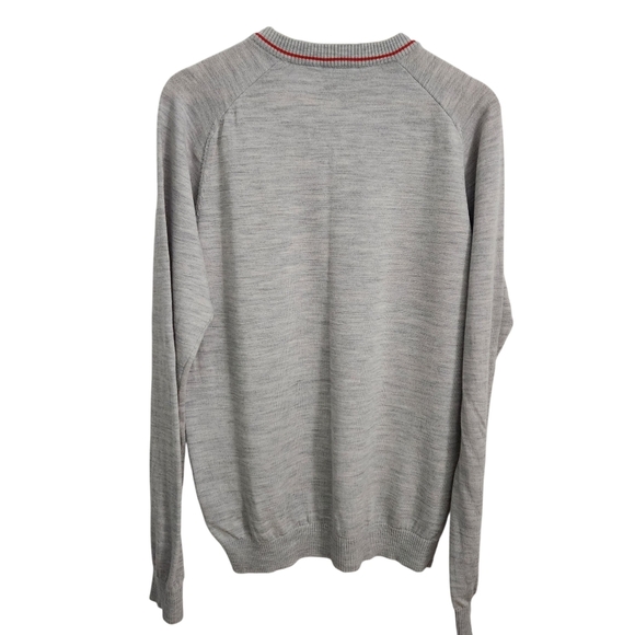PEAK PERFORMANCE Light Gray Merino Wool V-Neck Sweater xl - Picture 3 of 11